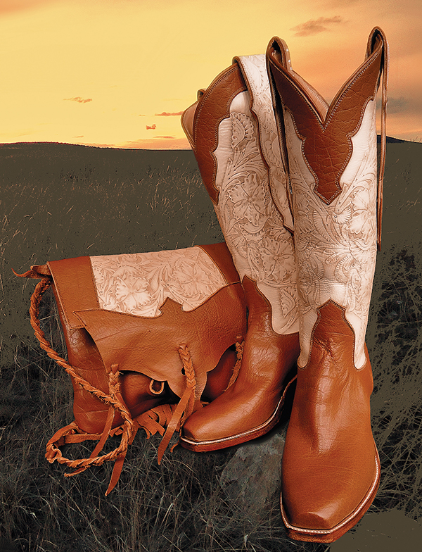 Fully fitted and carved "Beginning Journey" boots by Buckaroo Custom Boots.