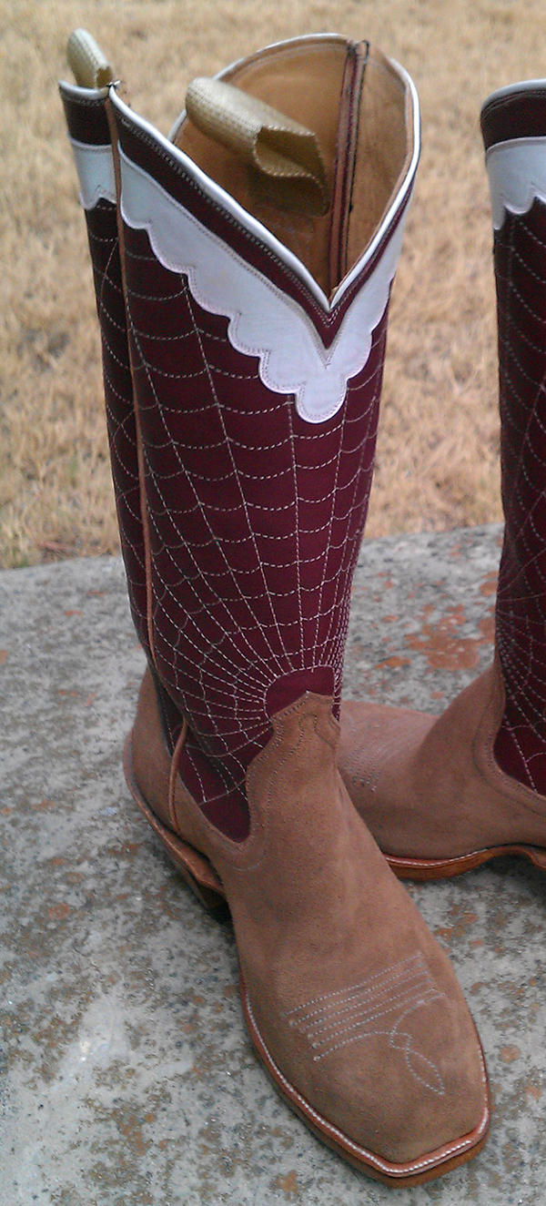 Custom Boots with spider web by Buckaroo Custom Boots.